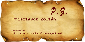 Prisztavok Zoltán névjegykártya