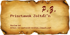 Prisztavok Zoltán névjegykártya